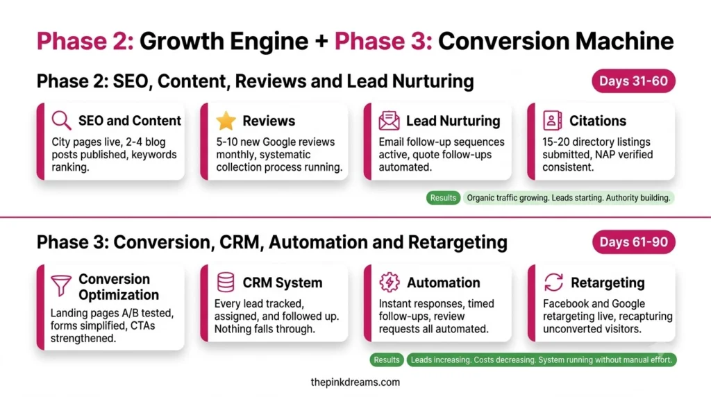 Moving company SEO, content marketing, reviews, and lead nurturing