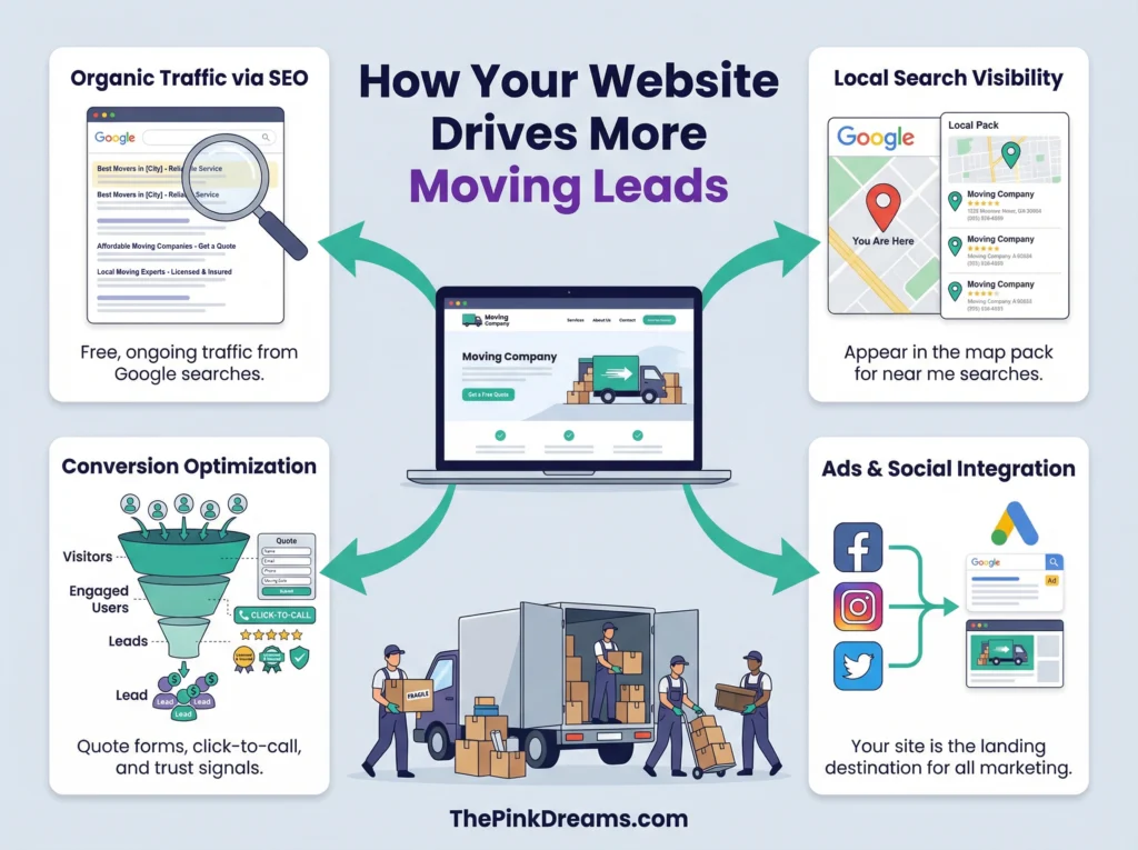 How a moving company website generates more leads.