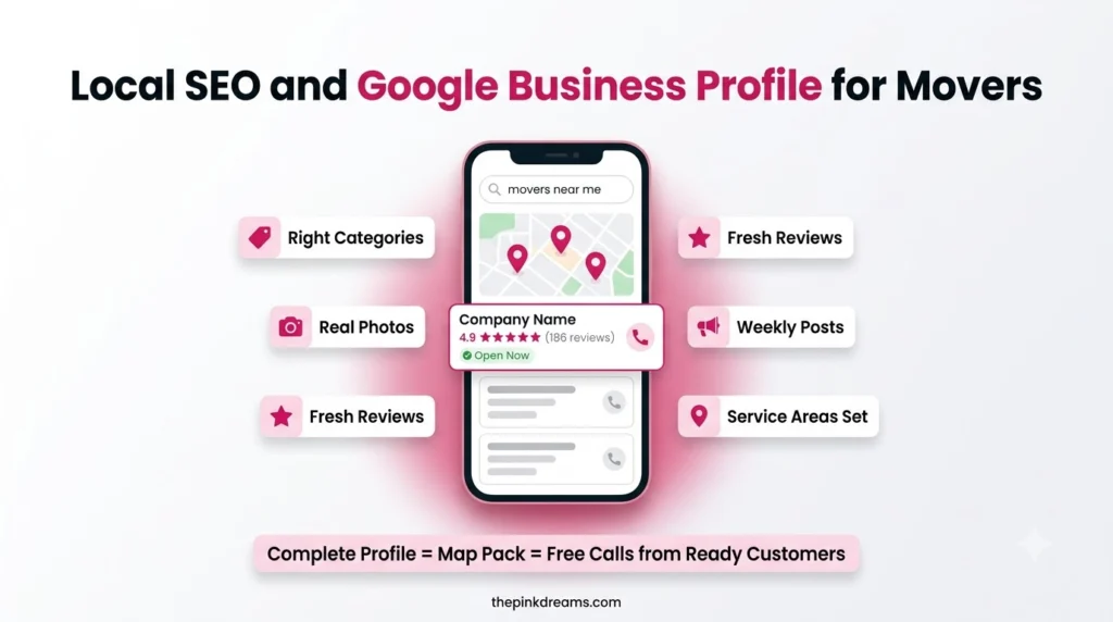 Local SEO and Google Business Profile optimization for moving companies