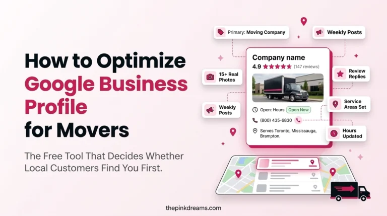 Google Business Profile for movers guide showing how moving companies can optimize their Google Business listing to rank higher in local search and Google Maps.
