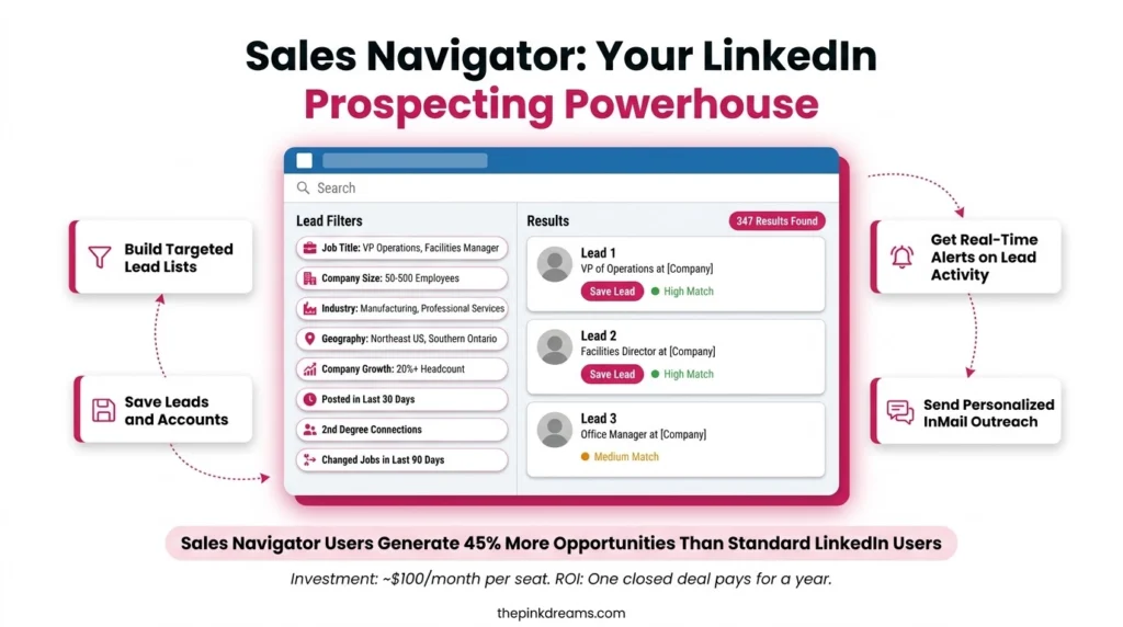 LinkedIn Sales Navigator for B2B prospecting and targeted lead generation