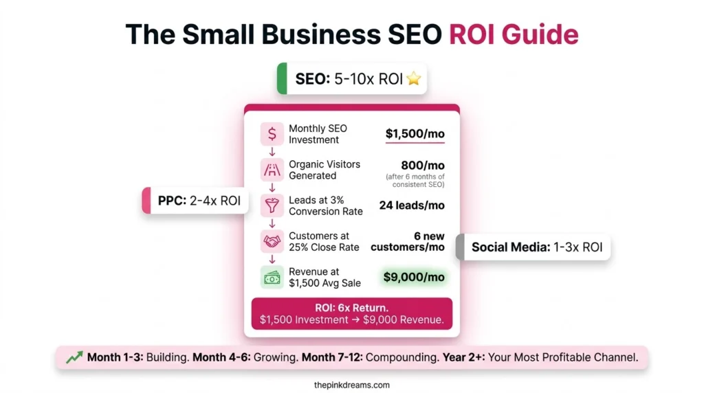 Small business SEO ROI calculation from revenue to break even sales