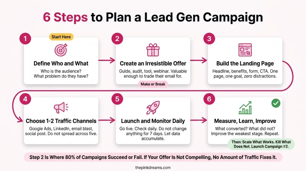 Six steps to plan and launch a lead generation campaign