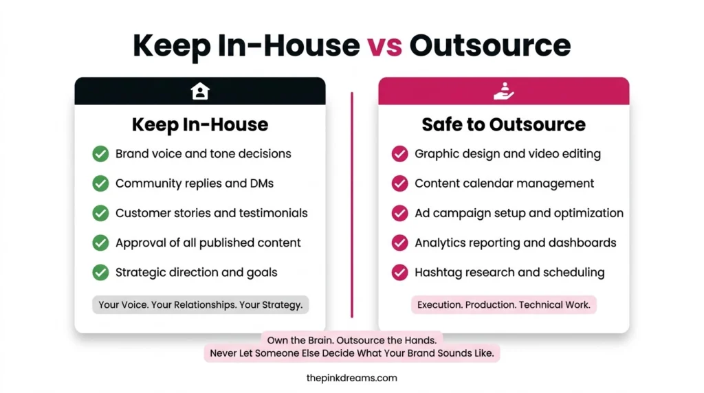 Social media skills to keep in house or outsource