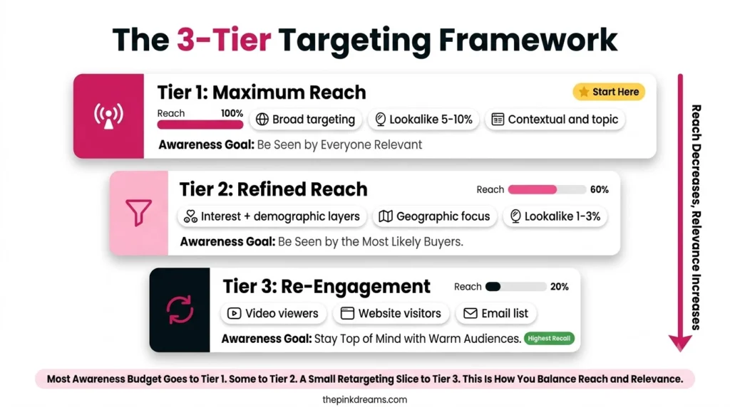 Three tier targeting framework for brand awareness
