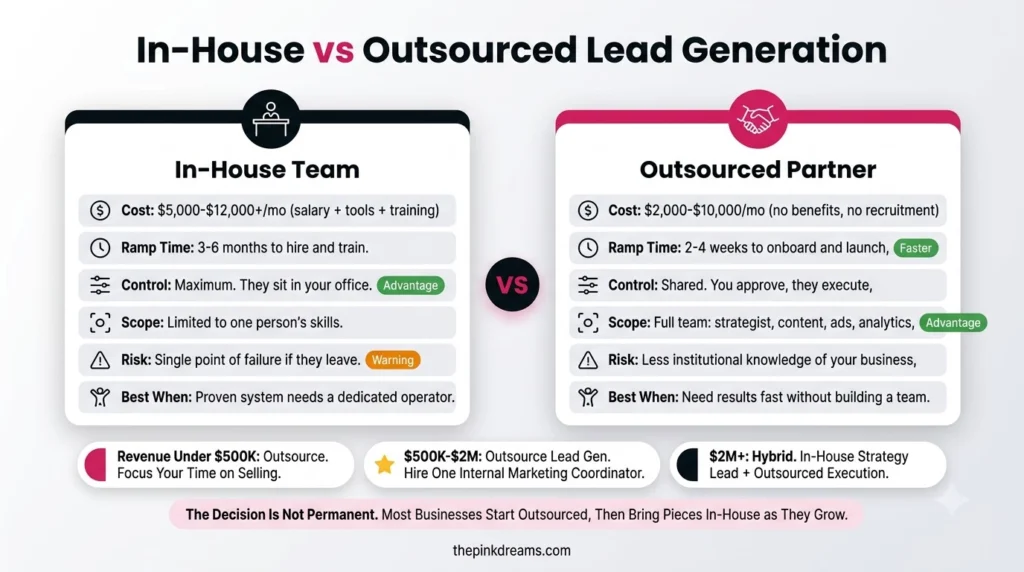 In-house vs outsourced lead generation comparison