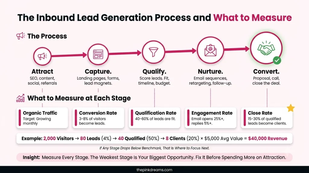 Inbound lead generation process and metrics to measure at each stage