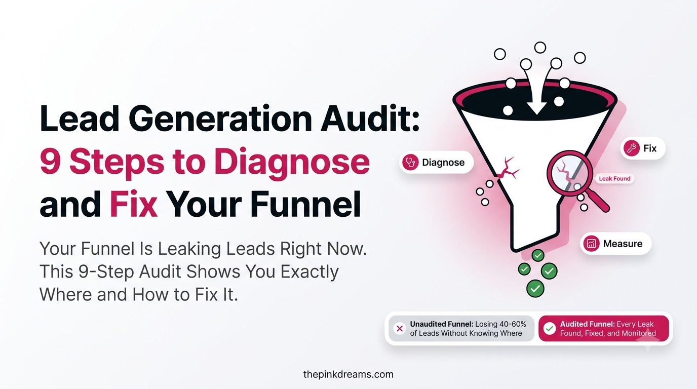 Lead generation audit showing 9 steps to diagnose and fix a sales funnel