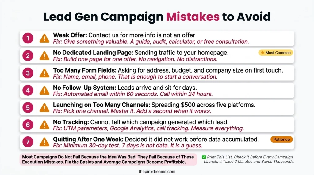 Common lead generation campaign mistakes to avoid