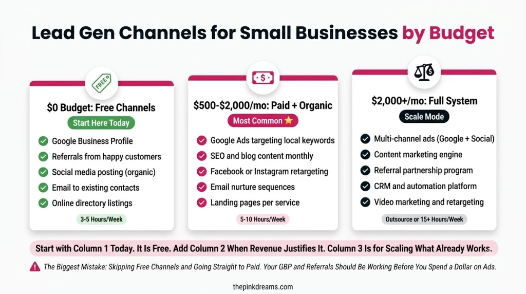 Lead generation channels for small businesses by budget