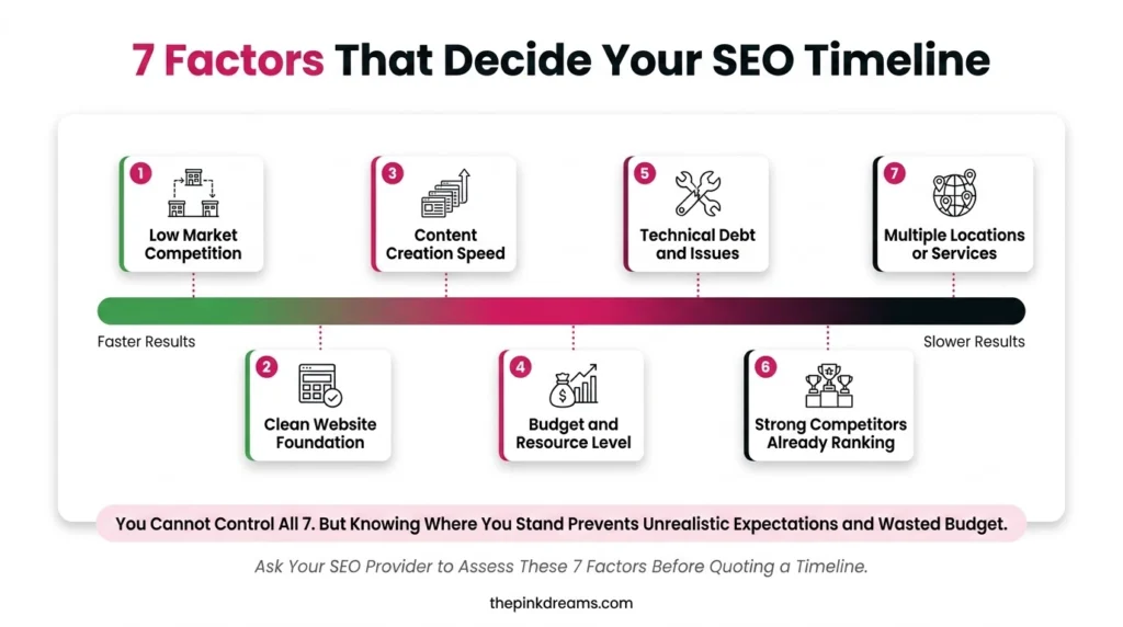 Seven factors that affect how long SEO takes to show results