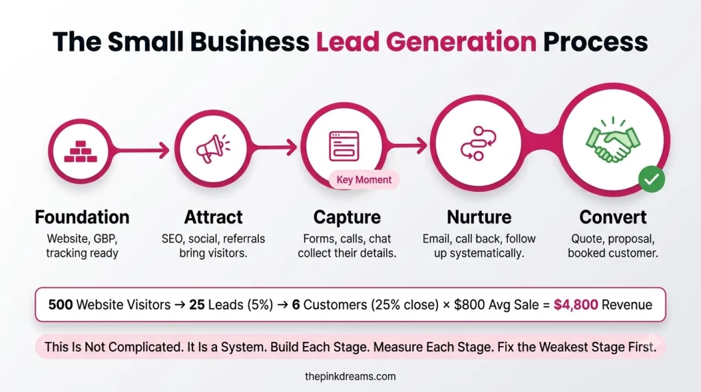 Small business lead generation process from foundation to conversion