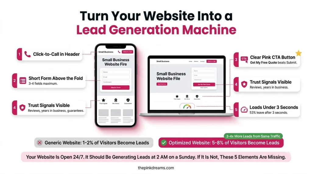 How a small business website generates leads