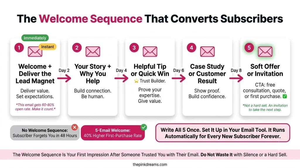 Email welcome sequence for converting new subscribers into customers