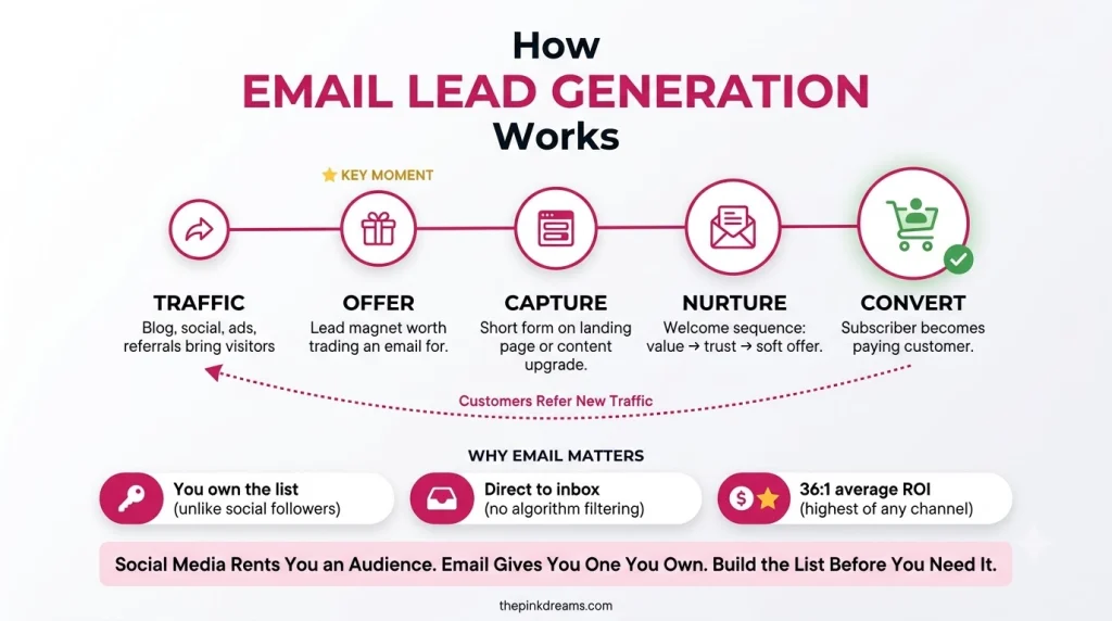 How email lead generation works from traffic to customer conversion