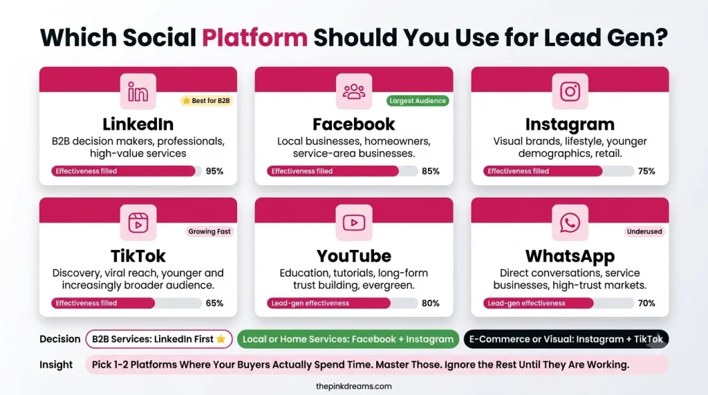 Social media platforms for lead generation comparison